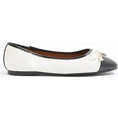 Wide Fit Ballerinas River Island Womens Beige Wide Fit Toe Cap Stitch Ballet Pumps Wide Fit