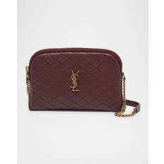 Saint Laurent Gaby Mini YSL Crossbody Bag in Quilted Leather ROUGE CABERNET