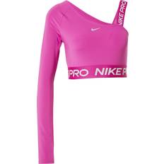 Mujer - Sí Blusas Nike Pro Shine Women's Dri-FIT Asymmetrical Cropped Top Purple Polyester/Elastane (UK 10)