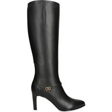 Valentino Garavani High Boots Valentino Garavani Leather Vlogo Knee-High Boots black