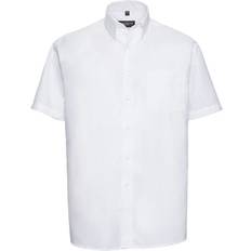 Russell Athletic Collection Mens Oxford Easy-Care Short-Sleeved Formal Shirt (White) 19.5