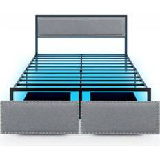 Costway Full/Queen Twin Size Bed Frame with LED Lights