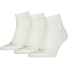 Beige - Unisex Sokker Puma 3er Pack Quarter Socken Plain oatmeal 35-38