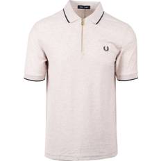 Fred Perry Polo Shirts Fred Perry Crepe Zip Polo Sn44 Beige