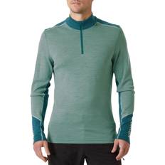 Vaellus - Vihreä Aluspaidat Helly Hansen Lifa Merino Midweight 1/2 Zip - Miesten Villapaita