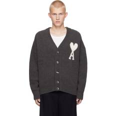 Blanc - Homme Cardigans Ami Paris Gray de Coeur Cardigan DARK GREY/061