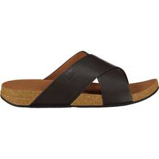 Fitflop Ciabatte Fitflop Iqushion Leather Cross Slides Braun Mann