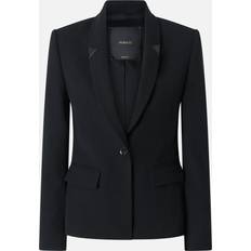 XL Blazer Pinko Blazer droit noir en twill de laine, Noir limousine