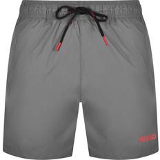 Grey - Men Swimwear HUGO Haiti Swim Shorts Grey