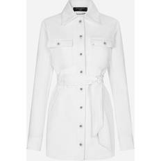 Dolce & Gabbana Vrouw Jassen Dolce & Gabbana Donna Jacket With Belt Bianco