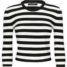 Stripes - Wool Tops Dolce & Gabbana Wool sweater in inlaid stripes multicolor