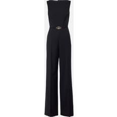 Valentino Combinaisons Valentino Valentino Garavani Jumpsuit Aus Einer Woll-mohairmischung Mit Gürtel Blau