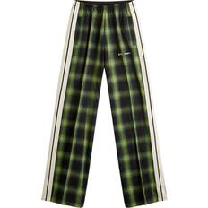 Multicoloured Trousers Palm Angels logo-embroidered plaid track pants women Polyester/Cotton/Polyester Green