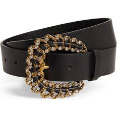 Maje Leather Embellished Belt black