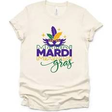 Mardi Gras Mask Stacked Short Sleeve Graphic Tee