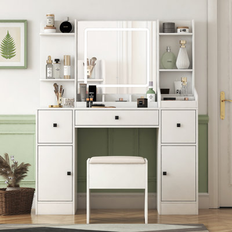 Ivy Bronx Vanity Desk with Led Mirror & Lights Dressing Table