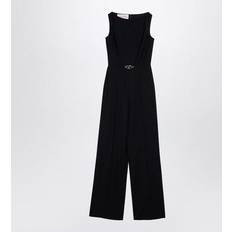 Valentino Jumpsuits & Overalls Valentino Elegant Navy Blue Wool Jumpsuit with Wide-Leg Design