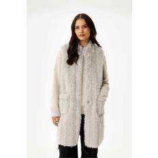 Faux Fur Vests IN FRONT Vests, female, Gray, Faux Fur Vest Grey