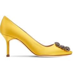 Zapatos Manolo Blahnik 70mm Hangisi Satin Pumps Yellow (36 38.5 36.5 41)