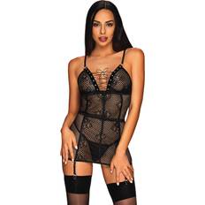 M Nuisettes Obsessive OB Basitta chemise & thong black (L/XL, /M)