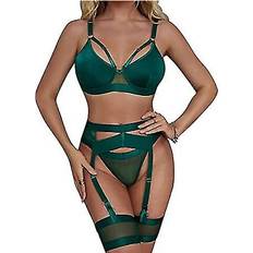 (Sexy Lingerie Set For Women Piece Bra And Panty Set With Garter Belt Strappy Lingerie Set With Thigh Cuffs) Sexy Lingerie Set For Women Piece Bra And Panty Set With Garter Belt Strappy Lingerie Set With Thigh Cuffs