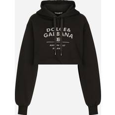 Dolce & Gabbana Donna Maglioni Dolce & Gabbana Jersey Hoodie With Logo Black