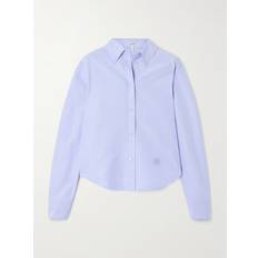 Loewe Womens Soft Blue Anagram-embroidered Long-sleeve Cotton Shirt SOFT BLUE