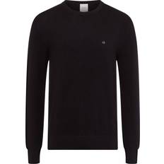 Calvin Klein Men Jumpers Calvin Klein MICRO PIQUE STRUCTURE SWEATER Black