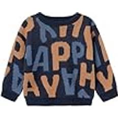 Name It Jungen Strickpullover Name It Pullover 'NMMOBOG' rauchblau saphir orange 92