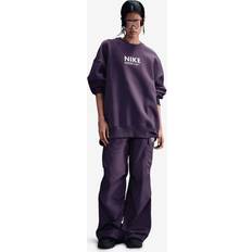 Paars - Sweatshirt Truien Oversized Fleeceshirt Met Ronde Hals - Purple