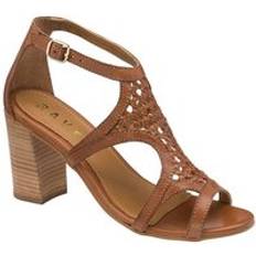 Ravel 'Coreen' Leather Block-Heel Sandals Tan