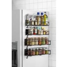 4 Pcs Magnetic Fridge Storage Shelf - Black