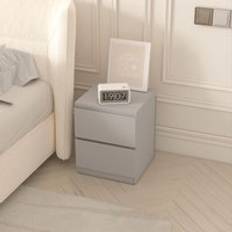 Home Source Modern 2 Drawer Cabinet Bedside Table