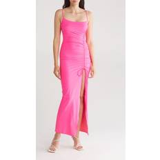 Good American Dresses Good American Ruched Satin Slipdress in Knockout Pink 001 (3X-Large)