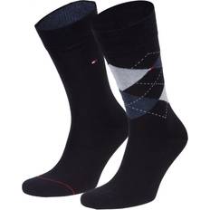 Dam - Rutiga Underkläder Tommy Hilfiger 2-pack Men Sock Check Navy-2