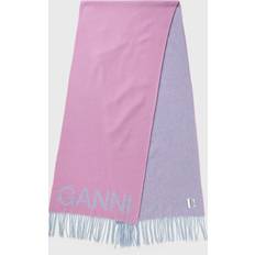 Ganni Skjerf & Sjal Ganni Fringed Wool Scarf Purple ONE