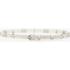 Silver - Women Belts Isabel Marant Women's Odena Embellished Leather Belt Chalk