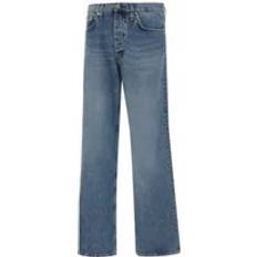 Gul - Herre Jeans Sunflower Straight Jeans, male, Blue, Floral Jeans