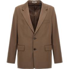 Hombre - Marrón Blazers Auralee-Single-Breasted Wool Blazer Marrone-Uomo Brown