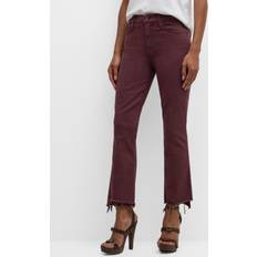 Purple - Women Jeans Mother The Insider Mid-Rise Crop Step Fray Jeans Purple (30)