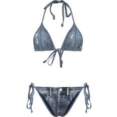 Acne Studios Bademode Acne Studios Denim Print Bikini - Denim Blue