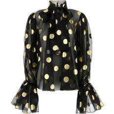 Soie Chemisiers Dolce & Gabbana Gabbana-Polka Dot Lamé Blouse Camicie Multicolor-Donna 40IT