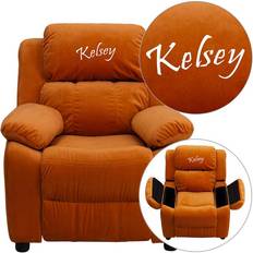 Orange Armchairs Flash Furniture Personalized Deluxe Padded Microfiber Recliner