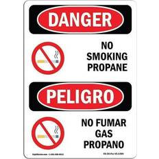 Office Supplies SignMission OSHA Danger Sign 12 x 18 in - No Smoking Propane Bilingual