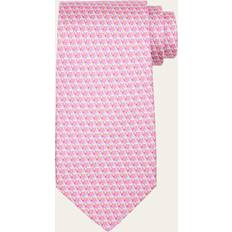 Seta Cravatte Ferragamo Men's Flamingo-Print Silk Tie FROSA