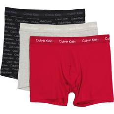 Calvin Klein Röda Kalsonger Calvin Klein Boxer Brief 3pk Gr Heath, Jberry, Mesh Logo Pr