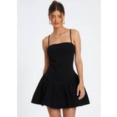 Clothing Quiz Black Strappy Puff Ball Skater Dress