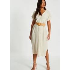 Clothing Quiz Stone Belted Midi Shirt Dress One