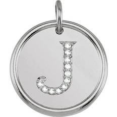 Unisex - White Gold Charms & Pendants Precious Stars Jewelry, Unisex 14K White Gold 0.06 CTW White Diamond Initial Pendant