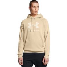 Under Armour Brown Jumpers Under Armour Rival Fleece Men's Logo Hoodie - Khaki/Summit White